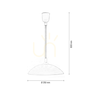 Sydney Pendant Light, 1xE27, Max. 60W, White Plastic/White Glass Shade, Ø35 cm small 2