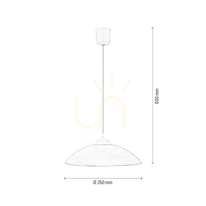 Sydney Pendant Light, 1xE27, Max. 60W, White Plastic/White Glass Shade, Ø35 cm small 4