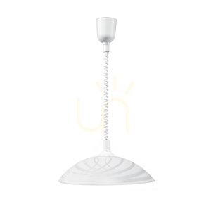 Sydney Pendant Light, 1xE27, Max. 60W, White Plastic/White Glass Shade, Ø35 cm small 0