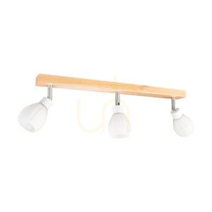 Talea Incl Ceiling Light. 3xG9 LED, Max. 3W, Birch/White Metal/White Glass Shade, 55 cm small 0