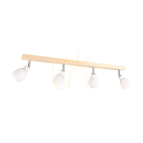 Check Talea Incl Ceiling Light. 4xG9 LED, Max. 3W, Birch/White Metal/White Glass Shade, 78 cm