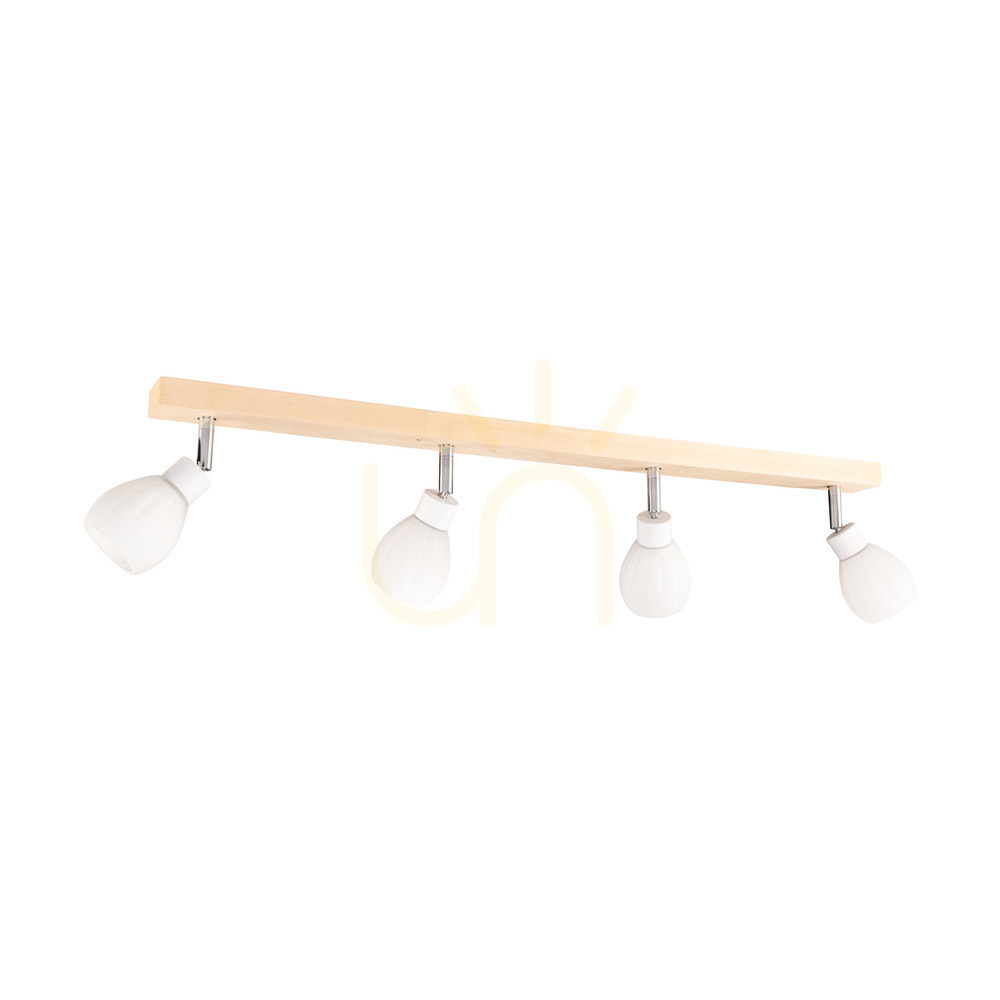Talea Incl Ceiling Light. 4xG9 LED, Max. 3W, Birch/White Metal/White Glass Shade, 78 cm