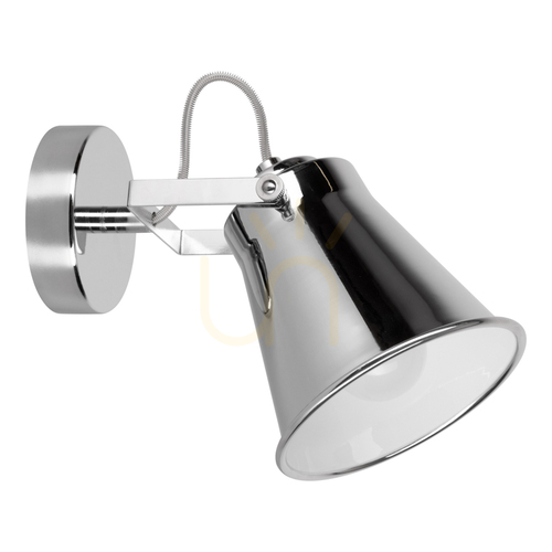 Check Tekla Wall Sconce, 1xE27, Max. 60W, Chrome Metal, 17 cm
