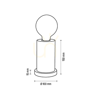 Tasse Table Lamp, 1xE27, Max. 25W, White Beech Wood, Transparent PVC Cable, Ø10 cm small 3