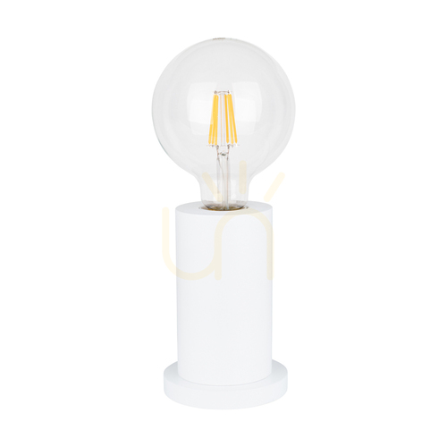 Check Tasse Table Lamp, 1xE27, Max. 25W, White Beech Wood, Transparent PVC Cable, Ø10 cm