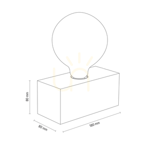 Theo Table Lamp, 1xE27, Max. 25W, Birch/Black, PVC Cable 18 cm small 2
