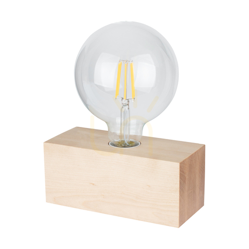 Check Theo Table Lamp, 1xE27, Max. 25W, Birch/Black, PVC Cable 18 cm