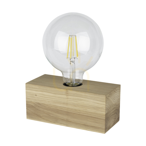 Check Theo Table Lamp, 1xE27, Max. 25W, Oiled Oak/Black, 18 cm PVC Cable
