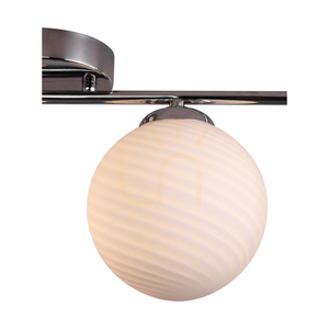 Tilo Ceiling Light, 4xE14, Max. 25W, Chrome Metal/White Glass Shade, 77 cm small 2