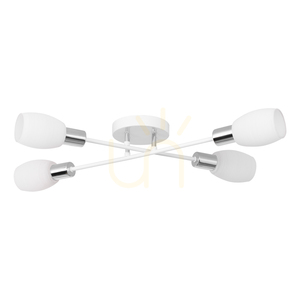 Tosca Ceiling Light, 4xE14, Max. 40W, White-Chrome Metal / White Glass Shade, 67 cm small 0