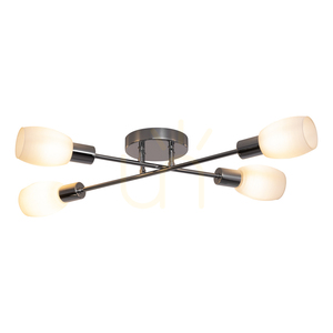 Tosca Ceiling Light, 4xE14, Max. 40W, Chrome Metal/White Glass Shade, 67 cm small 1