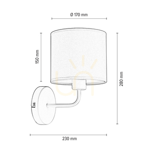 Tomi Wall Sconce 1xE27 Max. 40W White Metal/White Lampshade 23 cm small 3