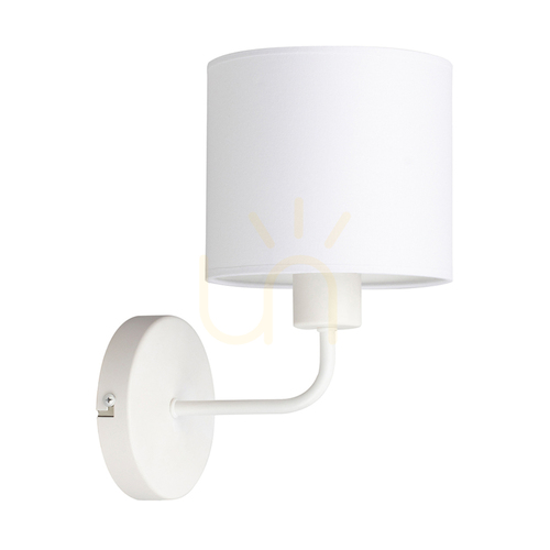 Check Tomi Wall Sconce 1xE27 Max. 40W White Metal/White Lampshade 23 cm