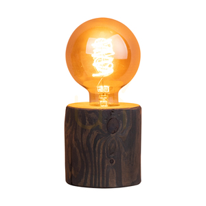 Trabo Table Lamp, 1xE27, Max. 25W, Gray-Stained Pine, Black PVC Cable, Ø8–12 cm small 1