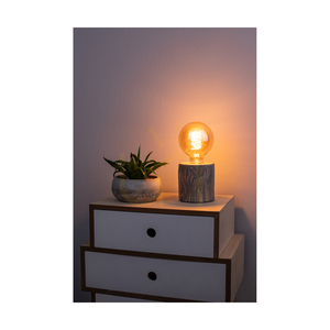 Trabo Table Lamp, 1xE27, Max. 25W, Gray-Stained Pine, Black PVC Cable, Ø8–12 cm small 3