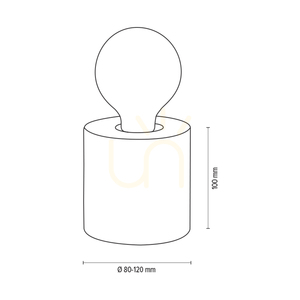 Trabo Table Lamp, 1xE27, Max. 25W, Gray-Stained Pine, Black PVC Cable, Ø8–12 cm small 4