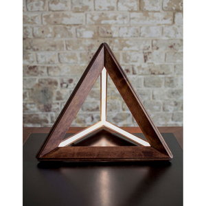 Trigonon Table Lamp, 1xLED, 3000K, 27W, Beech and Walnut Wood, Black PVC Cable, 42 cm small 2