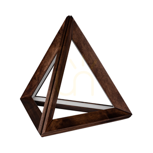 Trigonon Table Lamp, 1xLED, 3000K, 27W, Beech and Walnut Wood, Black PVC Cable, 42 cm small 0
