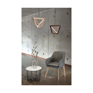 Trigonon Pendant Light, 1xLED, 3000K, 27W, Beech and Walnut Wood, Black Braided Cable, 42 cm small 2