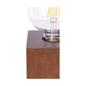 Trongo Square Table Lamp, 1xE27, Max. 25W, Beech and Walnut Wood, Black PVC Cable, 10 cm small 3