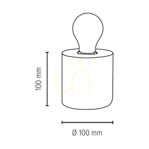 Trongo Round Table Lamp, 1xE27, Max. 25W, Beech Wood/Black PVC Cable, Ø9.5 cm small 3