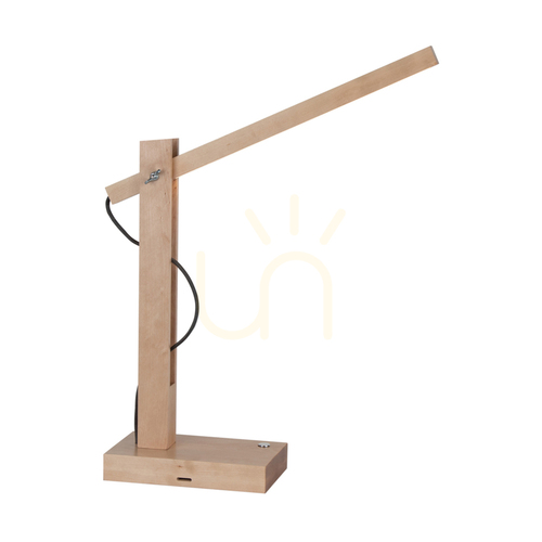 Check Tukan Table Lamp, 1xLED, 3000K, 5.5W, Birch/Anthracite, Braided Cable with Touch Dimmer, 45 cm