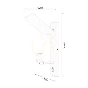 Turid Wall Sconce, 1xLED, 3100K, 3W, White Metal, 16 cm small 2
