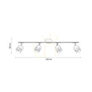 Ulrika Ceiling Light, 4xG9, Max. 28W, Chrome/White Metal, 82 cm small 4