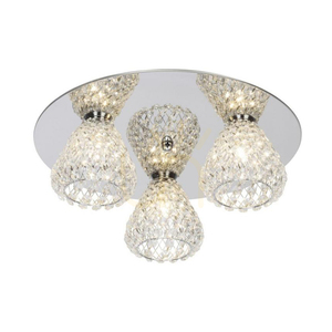Vegas Ceiling Light, 3xG9, Max. 33W, Chrome Metal/Clear Glass Shade, Ø41 cm small 0