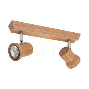 Venla Ceiling Light, Includes 2xGU10 Sockets, Max. 5W, Oiled Oak/Chrome Metal, 29 cm small 0