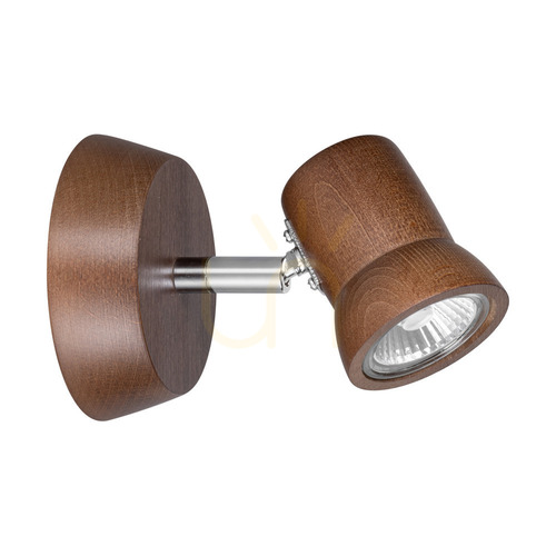 Check Venla Wall Sconce, Includes 1 GU10 Socket, Max. 5W, Beech and Walnut Wood / Chrome Metal, 14 cm