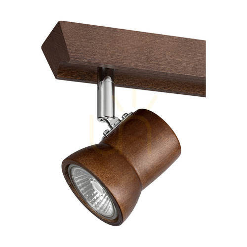 Check Spot Light Venla 2434276 ceiling spotlight, 2×GU10, walnut-coloured beech wood, 29 cm