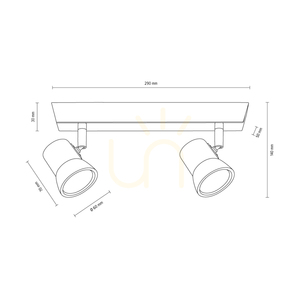 Spot Light Venla 2434276 ceiling spotlight, 2×GU10, walnut-coloured beech wood, 29 cm small 3