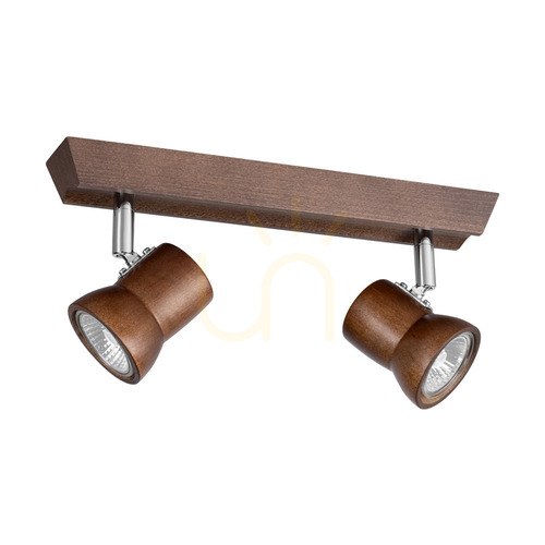 Check Venla Ceiling Light, Includes 2xGU10, Max. 5W, Beech and Walnut Wood / Chrome Metal, 29 cm