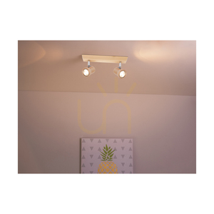 Venla Ceiling Light, Includes 2xGU10 Sockets, Max. 5W, Birch/Chrome Metal, 29 cm small 2