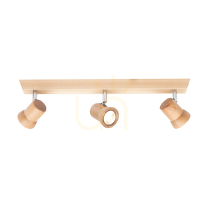 Venla Ceiling Light, Includes 3xGU10 Sockets, Max. 5W, Birch/Chrome Metal, 49 cm small 1