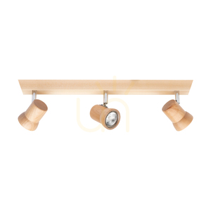 Venla Ceiling Light, Includes 3xGU10 Sockets, Max. 5W, Birch/Chrome Metal, 49 cm small 0