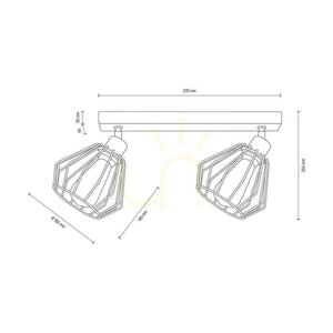 Vento Ceiling Light, 2xE27, Max. 60W, Oiled Oak/Black Metal Shade, 50 cm small 2