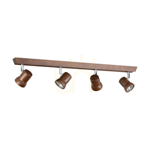 Venla Ceiling Light, Includes 4xGU10 Sockets, Max. 5W, Beech and Walnut Wood / Chrome Metal, 69 cm small 0