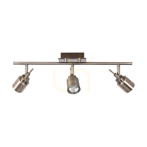 Check Vera Ceiling Light, 3xGU10, Max. 35W, Metal Patina, 56.8 cm