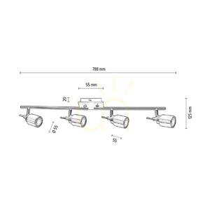 Vera Ceiling Light, 4xGU10, Max. 35W, Metal Patina, 78.8 cm small 2