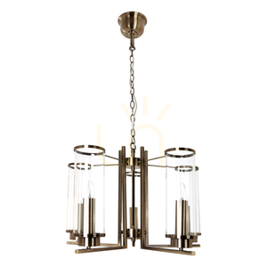 Verdi Pendant Light, 5xE14, Max. 40W, Metal Patina/Transparent Glass Shade, Ø58 cm small 0
