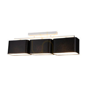 Vertigo Ceiling Light, 3xE27, Max. 25W, White Metal/Black Shade, 86 cm small 1