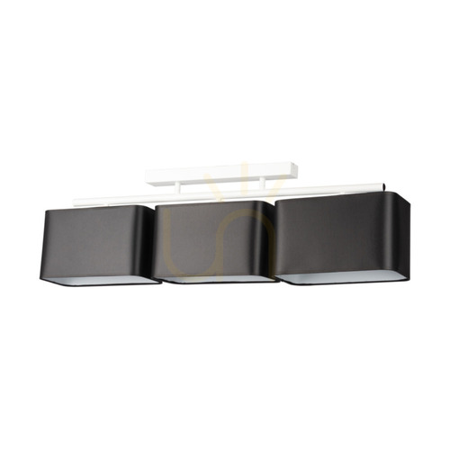 Check Vertigo Ceiling Light, 3xE27, Max. 25W, White Metal/Black Shade, 86 cm
