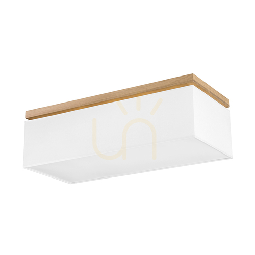 Check Vertiga Ceiling Light, 4xE27, Max. 25W, Oiled Oak/White, 70 cm Shade