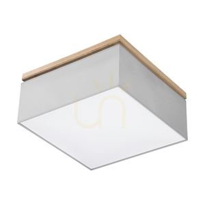 Vertiga Ceiling Light, 4xE27, Max. 25W, Oiled Oak/Gray, 45 cm Shade small 0
