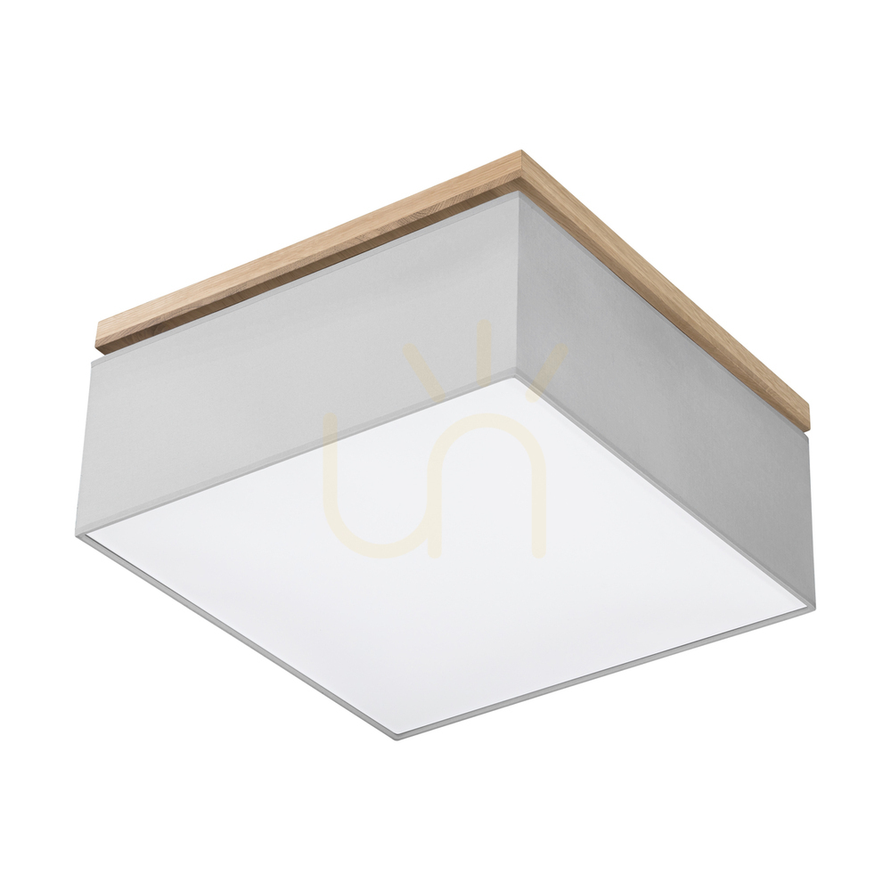 Vertiga Ceiling Light, 4xE27, Max. 25W, Oiled Oak/Gray, 45 cm Shade