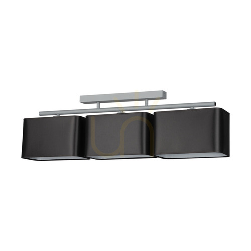 Check Vertigo Ceiling Light, 3xE27, Max. 25W, Gray Metal/Black Shade, 86 cm