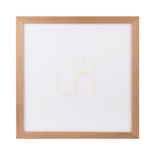 Check Vivica Square Ceiling Light, 1xLED, 2700–6200K, 46W, Oiled Oak/White Glass Shade with Remote Control, 62 cm
