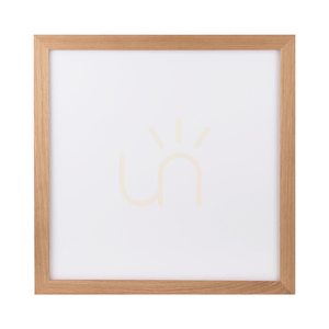 Vivica Square Ceiling Light, 1xLED, 2700–6200K, 46W, Oiled Oak/White Glass Shade with Remote Control, 62 cm small 0